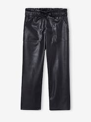 -Leather-Effect Paperbag Trousers