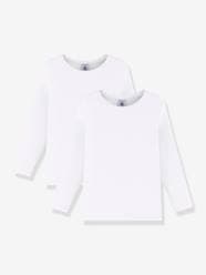 -Pack of 2 white long-sleeved T-shirts PETIT BATEAU