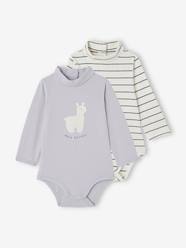 Baby-Pack of 2 Bodysuits with Polo Neck for Babies