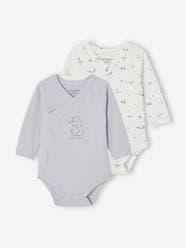 Baby-Pack of 2 Long Sleeve Bodysuits in Organic Cotton for Newborn Babies