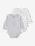 Pack of 2 Long Sleeve Bodysuits in Organic Cotton for Newborn Babies cappuccino+pale blue+rose 