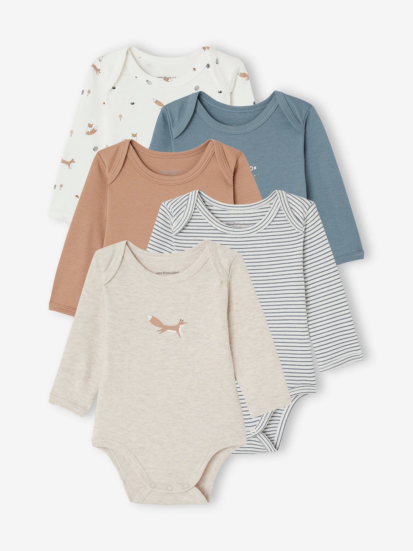 Long Sleeve Bodysuits in Organic Cotton with Cutaway Shoulders