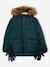 Hooded Jacket Lined in Polar Fleece, with Gloves, for Boys BLUE MEDIUM SOLID WITH DESIGN+BROWN MEDIUM SOLID WITH DESIGN+fir green 