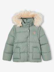 Girls-Coats & Jackets-Adaptive Padded Jacket with Removable Hood & Sleeves for Girls