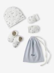 Baby-Accessories-Beanie + Mittens + Pram Shoes + Pouch Set for Babies