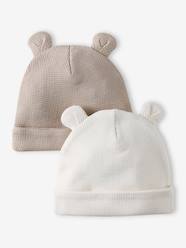 Baby-Pack of 2 Cotton Beanies for Newborns