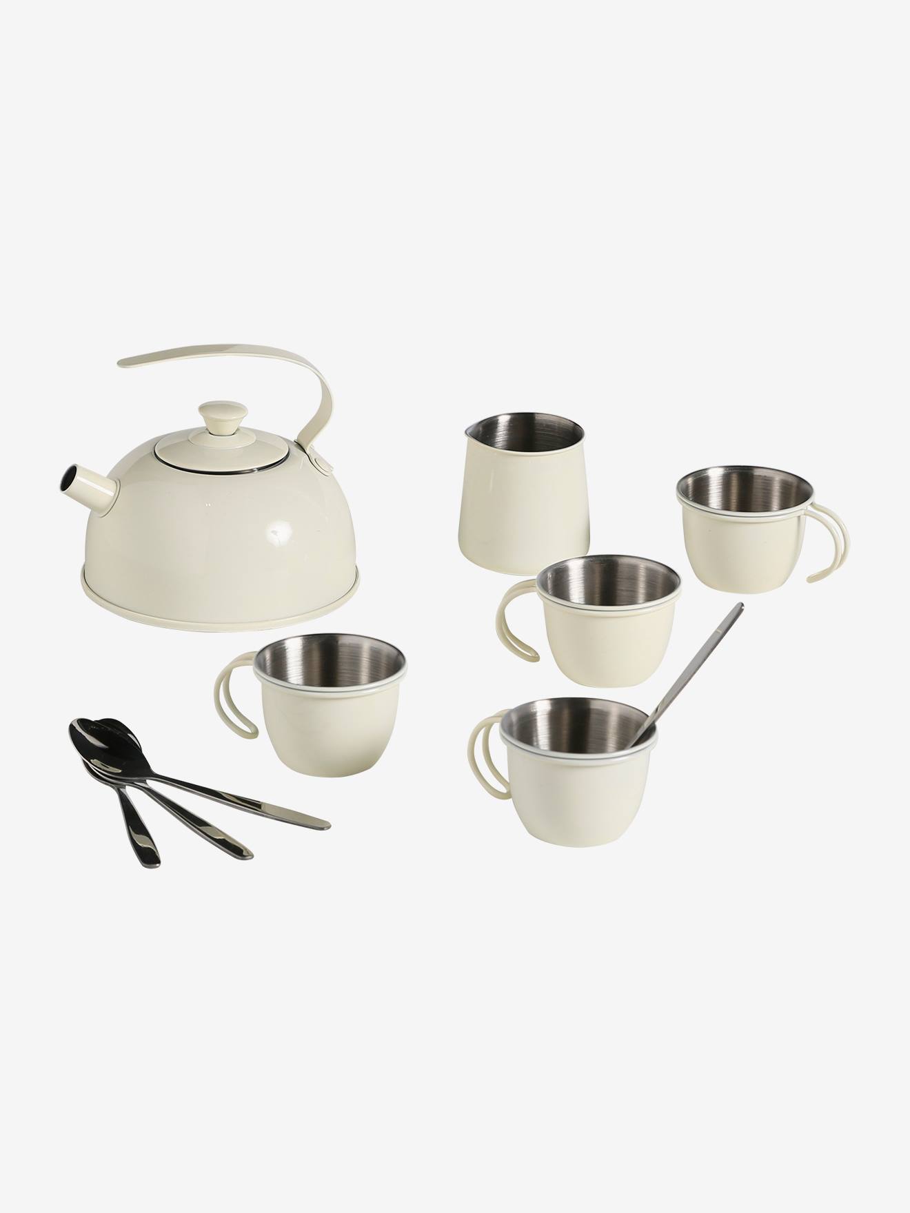 Tea Set in Metal ecru