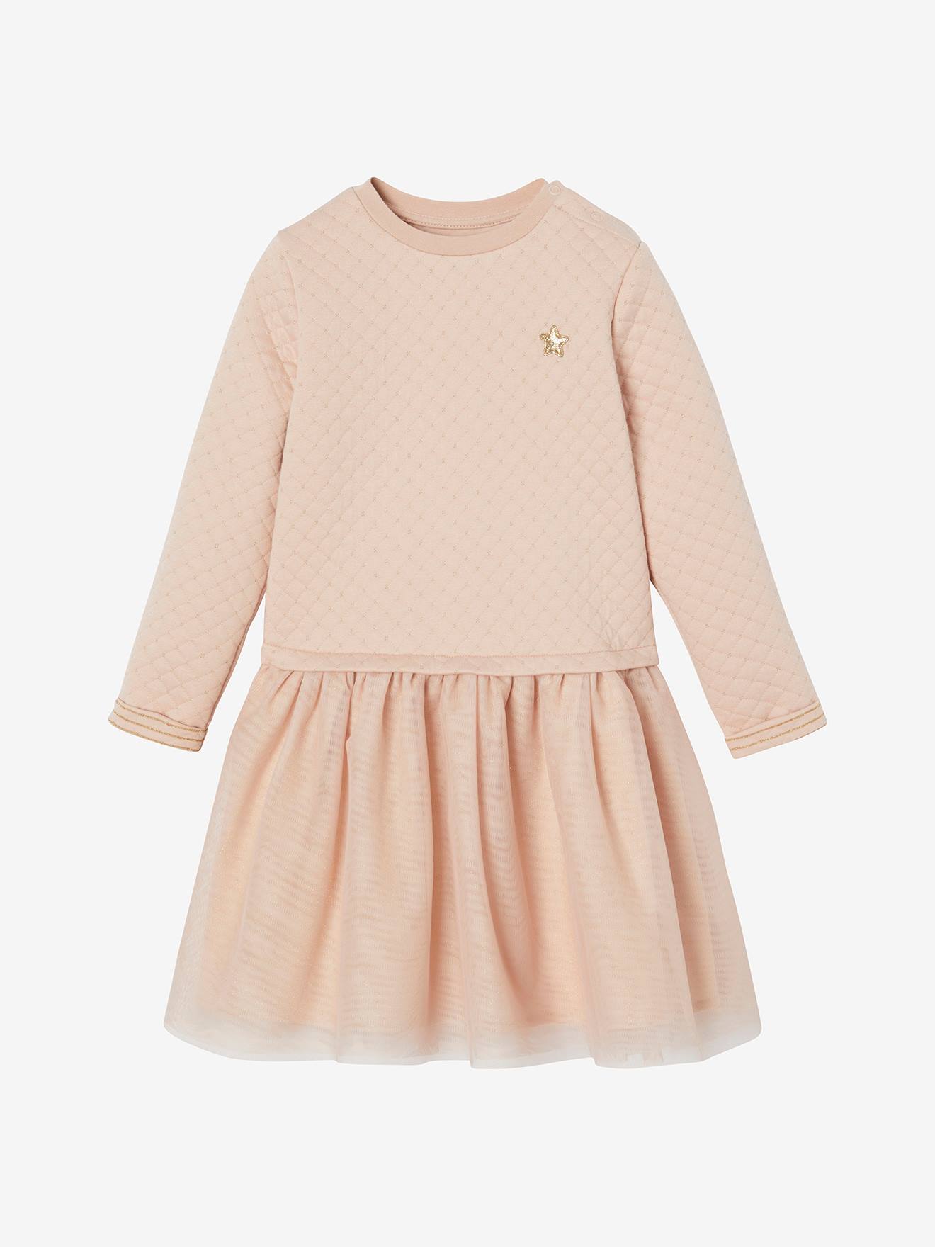 Dual Fabric Dress for Girls