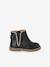 Leather Boots with Elastic, for Baby Girls black+bordeaux red+Camel+navy blue+printed beige 