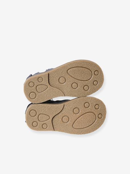 Leather Boots with Elastic, for Baby Girls black+bordeaux red+Camel+navy blue+printed beige 
