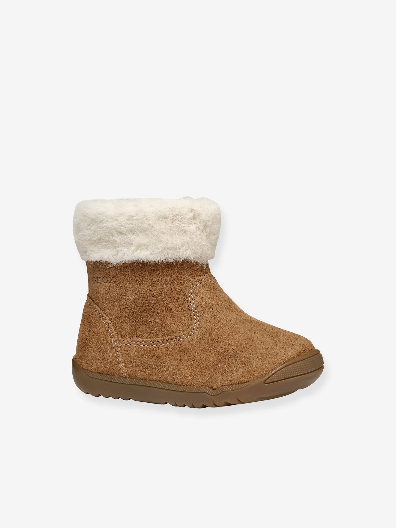 B Macchia Girl B464PC GEOX® fur-lined boots camel