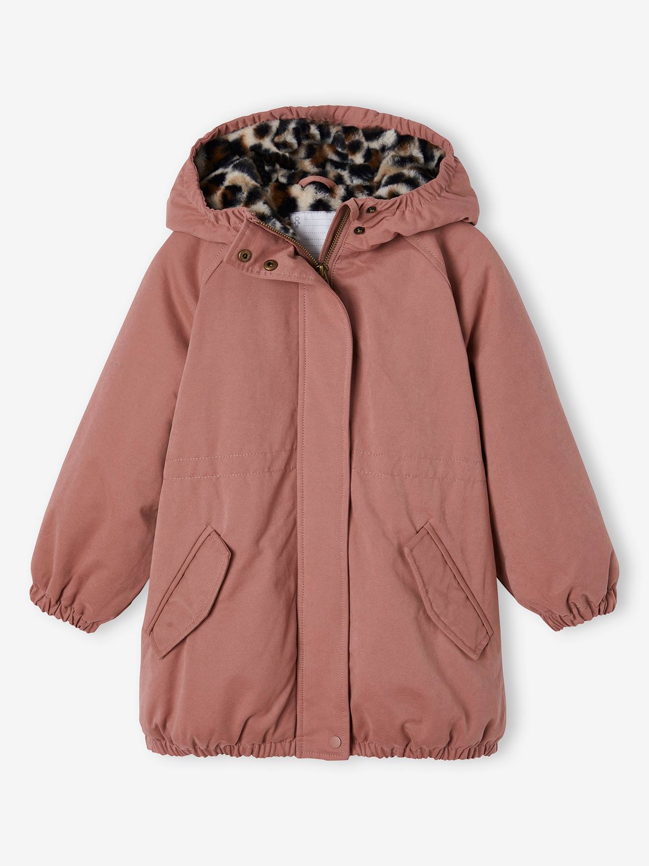 Hooded Parka with Faux Fur Lining
