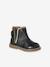 Leather Boots with Elastic, for Baby Girls black+bordeaux red+Camel+navy blue+printed beige 