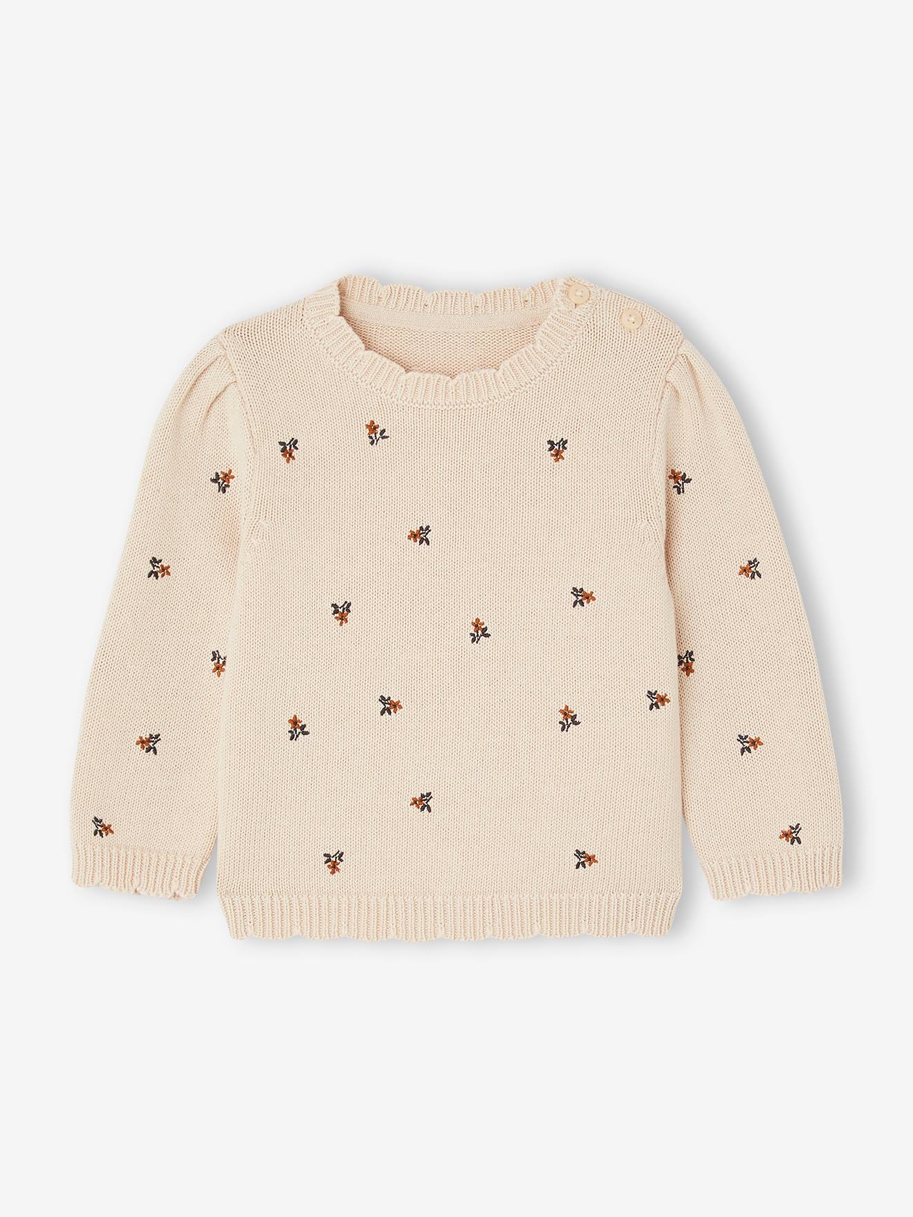 Jumper with Embroidered Flowers