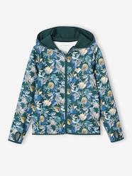 Girls-Sportswear-Sports Sweatshirt with Flower Print in Techno Fabric for Girls