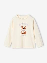 Girls-Tops-Long Sleeve Dog T-Shirt for Girls