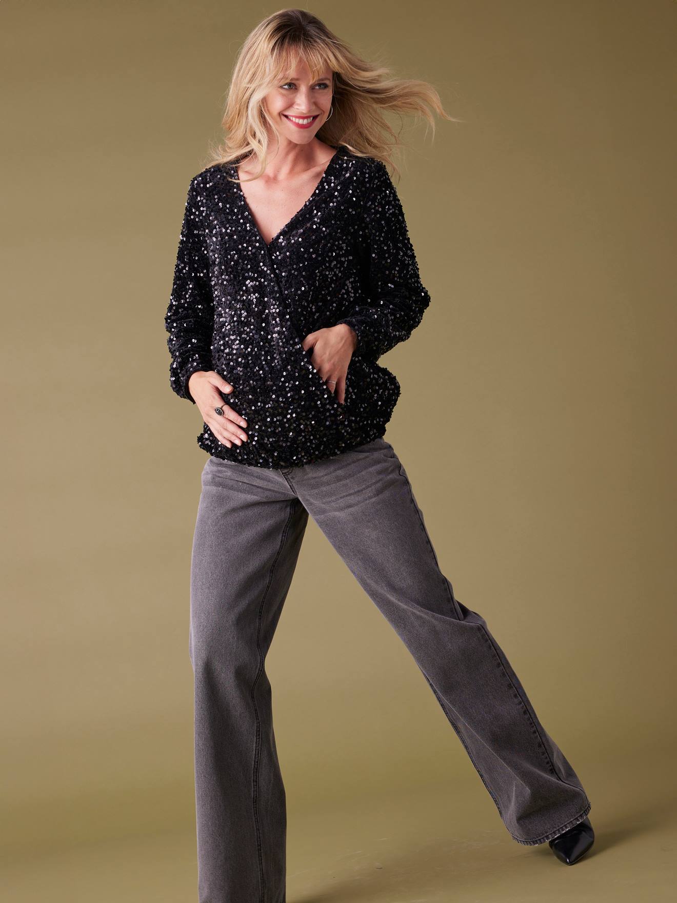 Sequinned Blouse for Maternity
