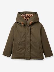 CYRILLUS leopard-lined parka for girls