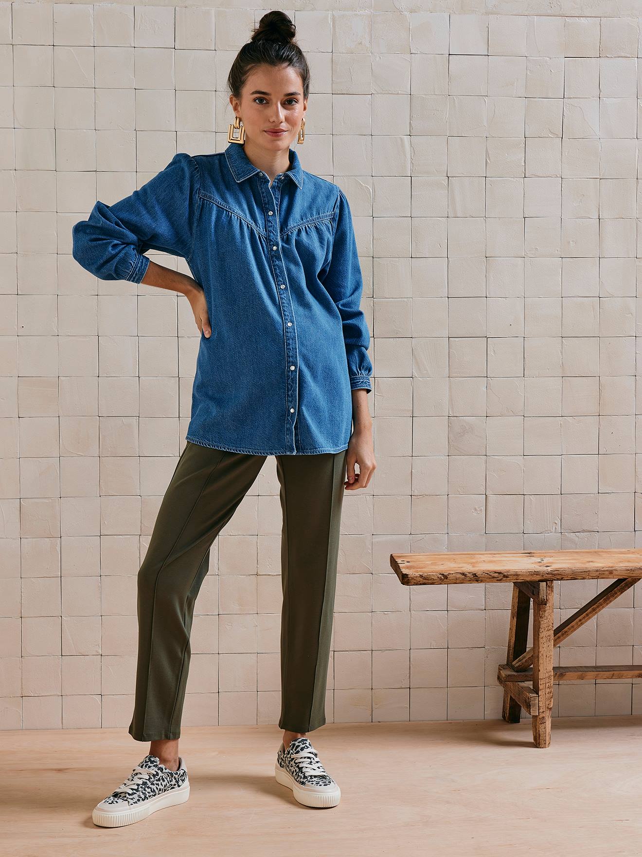 Straight Cut Trousers in Milano Knit