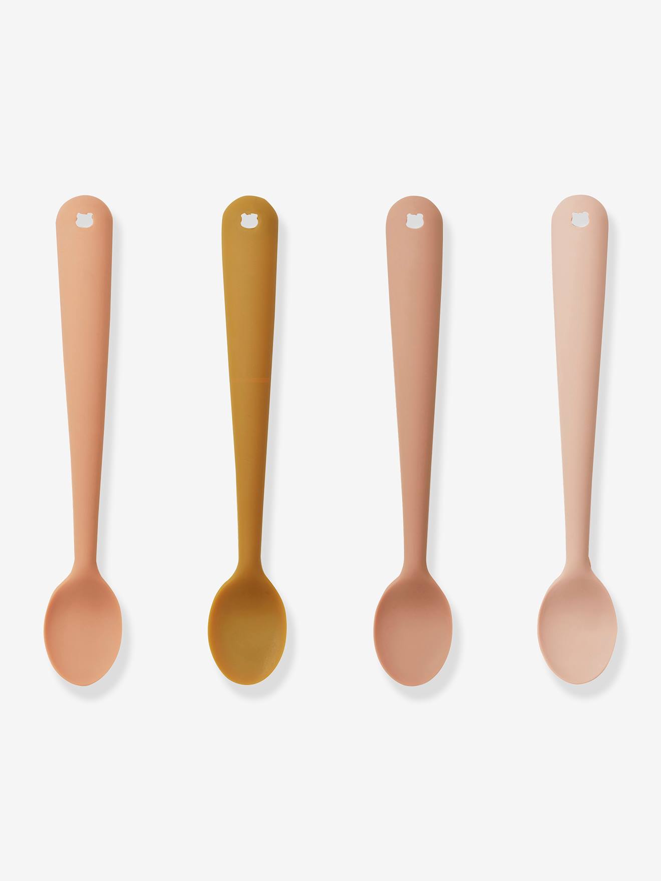 Set of 4 LIEWOOD Siv learning spoons rose