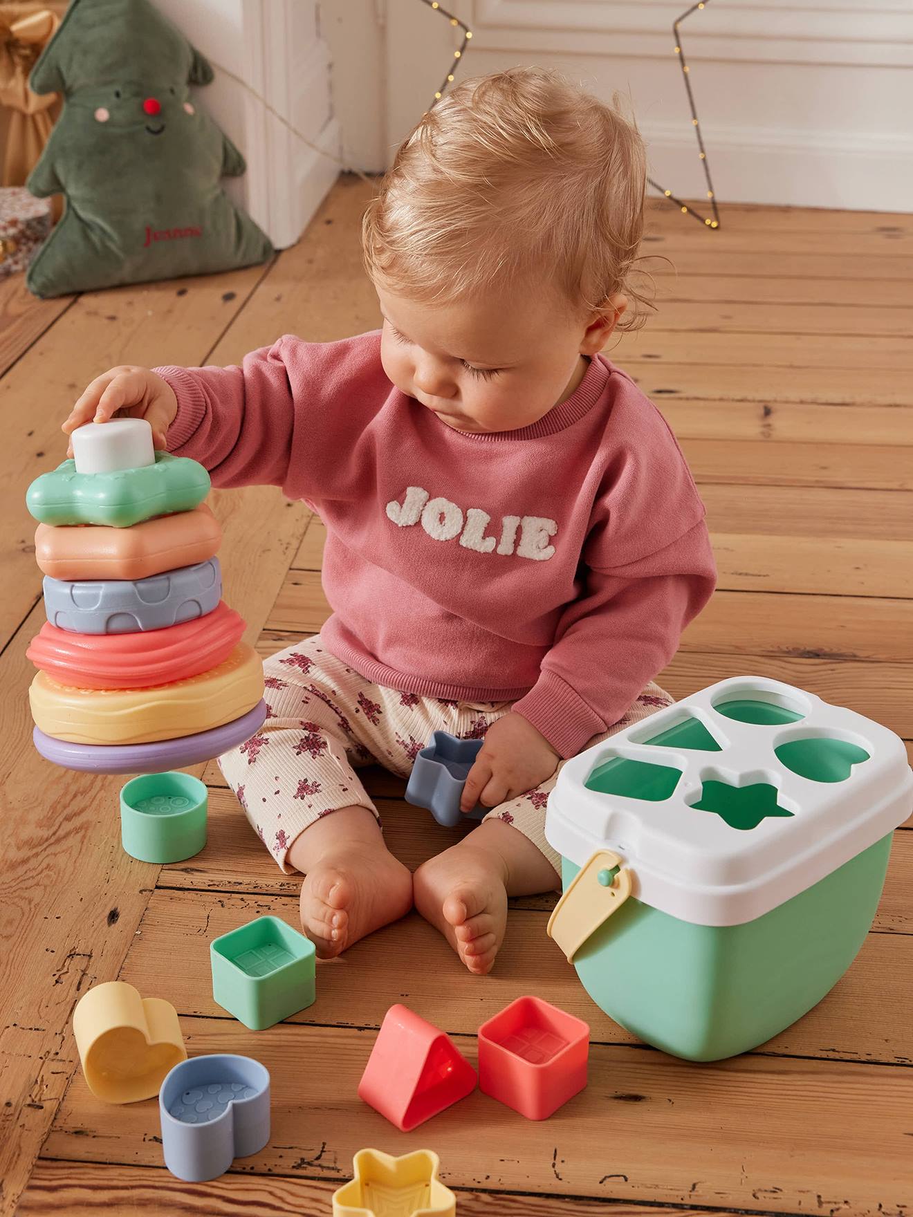Box Set with Shapes & Stacking Tower multicoloured