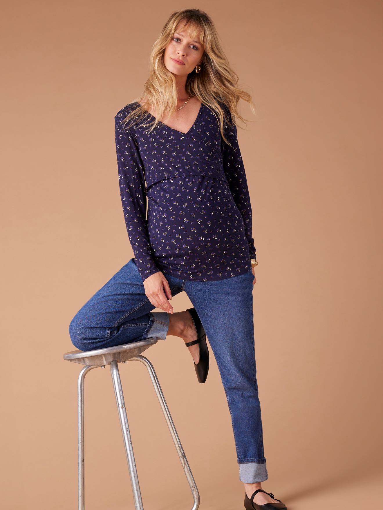 Floral Printed Top for Maternity