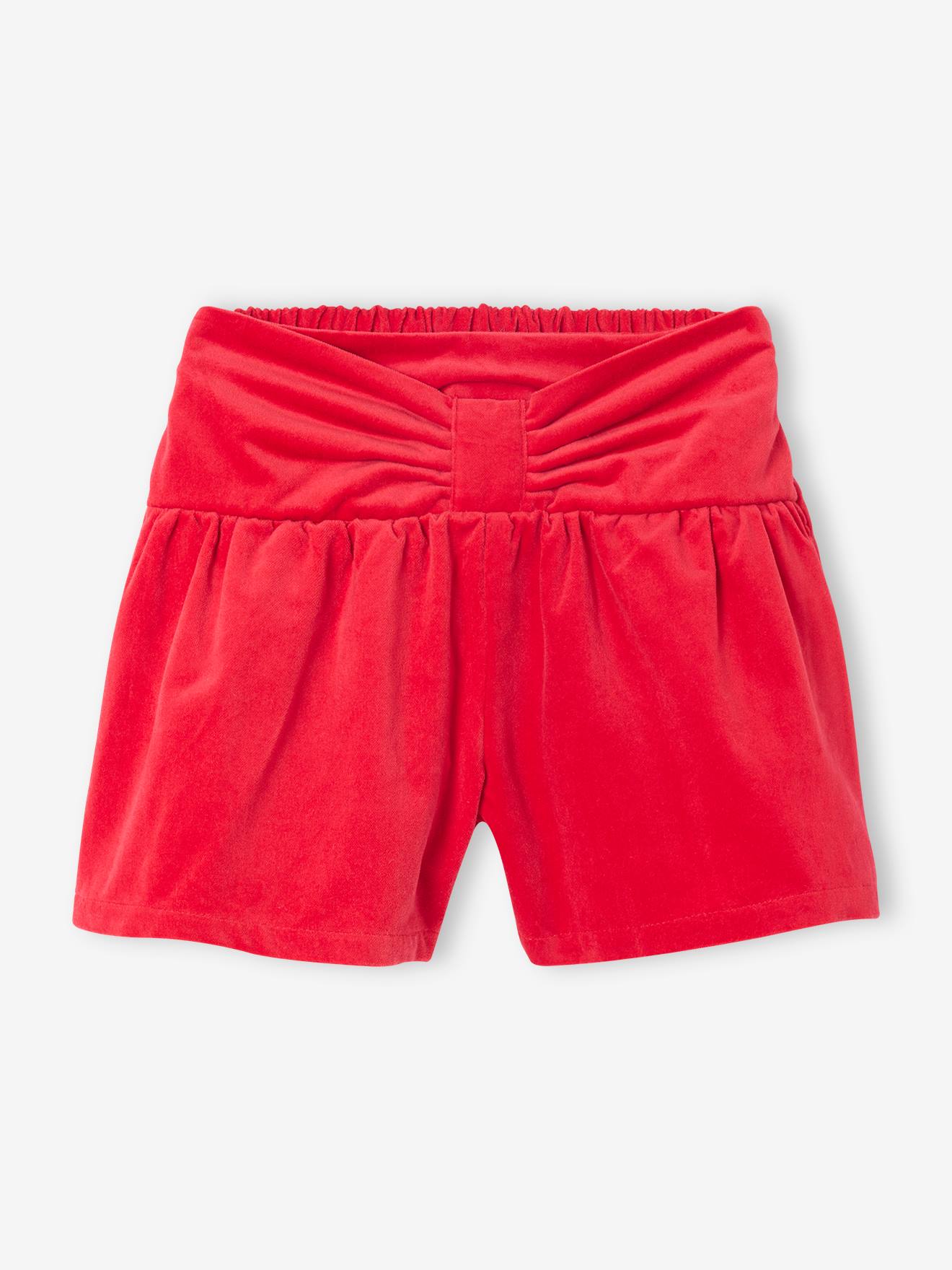 Velvet Shorts with Bow on the Front