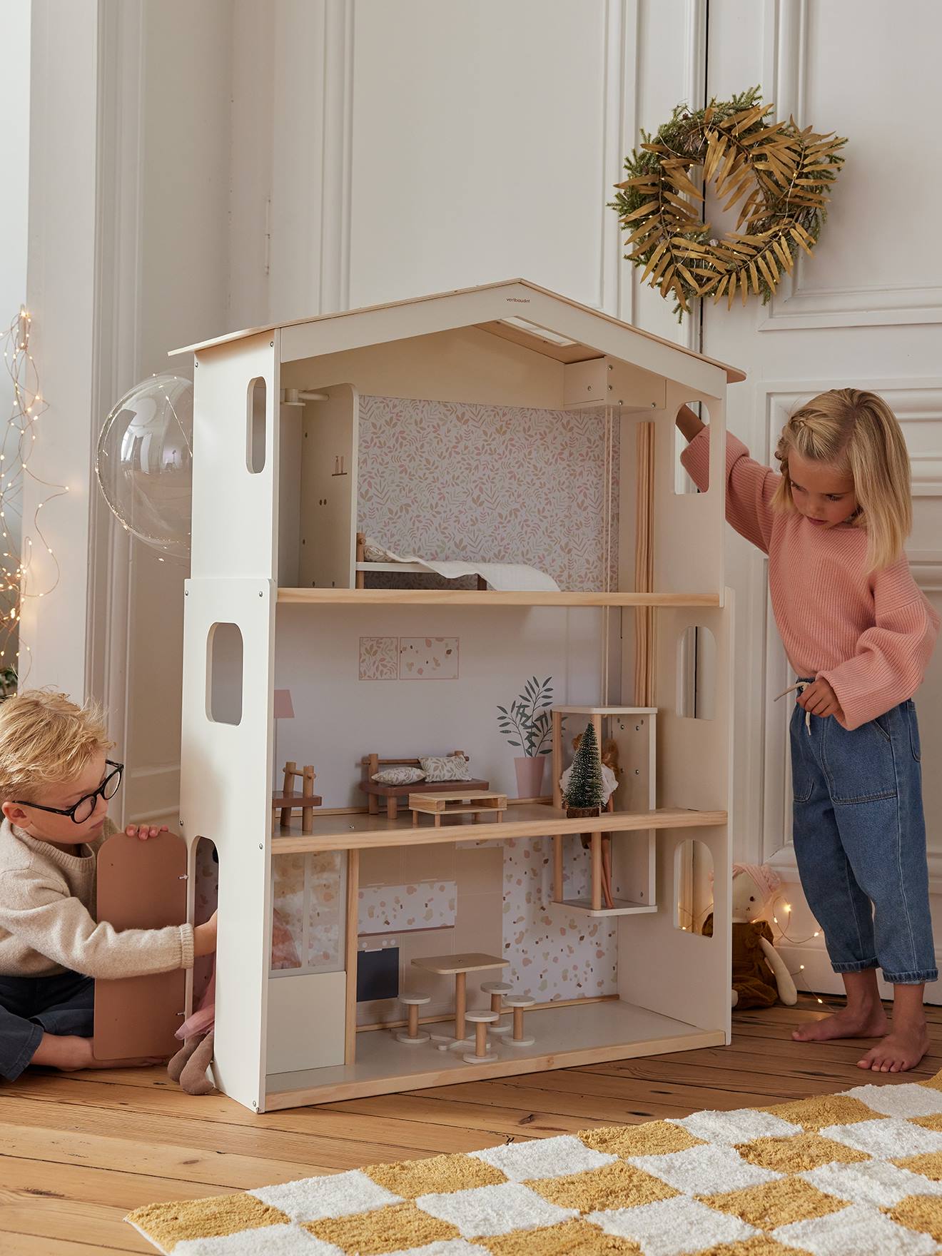 Doll House in FSC Wood white Toys Vertbaudet