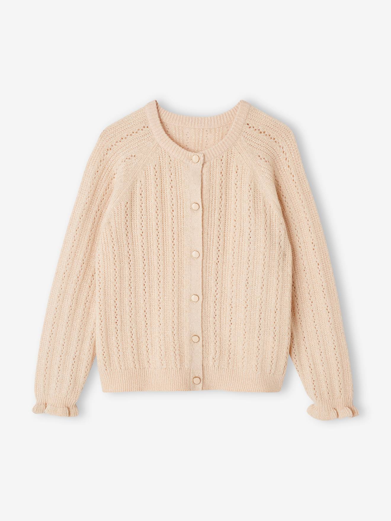 Cardigan in Pointelle with Shimmery Yarn