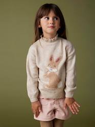 Girls-Glittery Animal Jacquard Knit Jumper for Girls