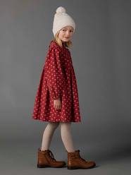 Girls-Dress in Printed Corduroy for Girls