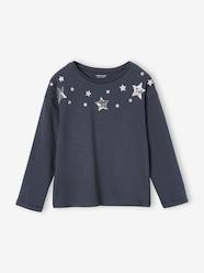 Girls-Tops-T-Shirts-Christmas Special Top with Twinkling Stars for Girls