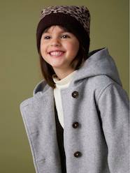 - Hooded Jacket in Flannel-Effect Woollen Fabric, for Girls