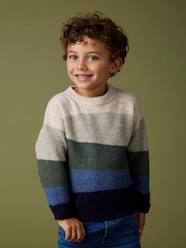 Boys-Cardigans, Jumpers & Sweatshirts-Colourblock Jumper in Lightweight Knit for Boys