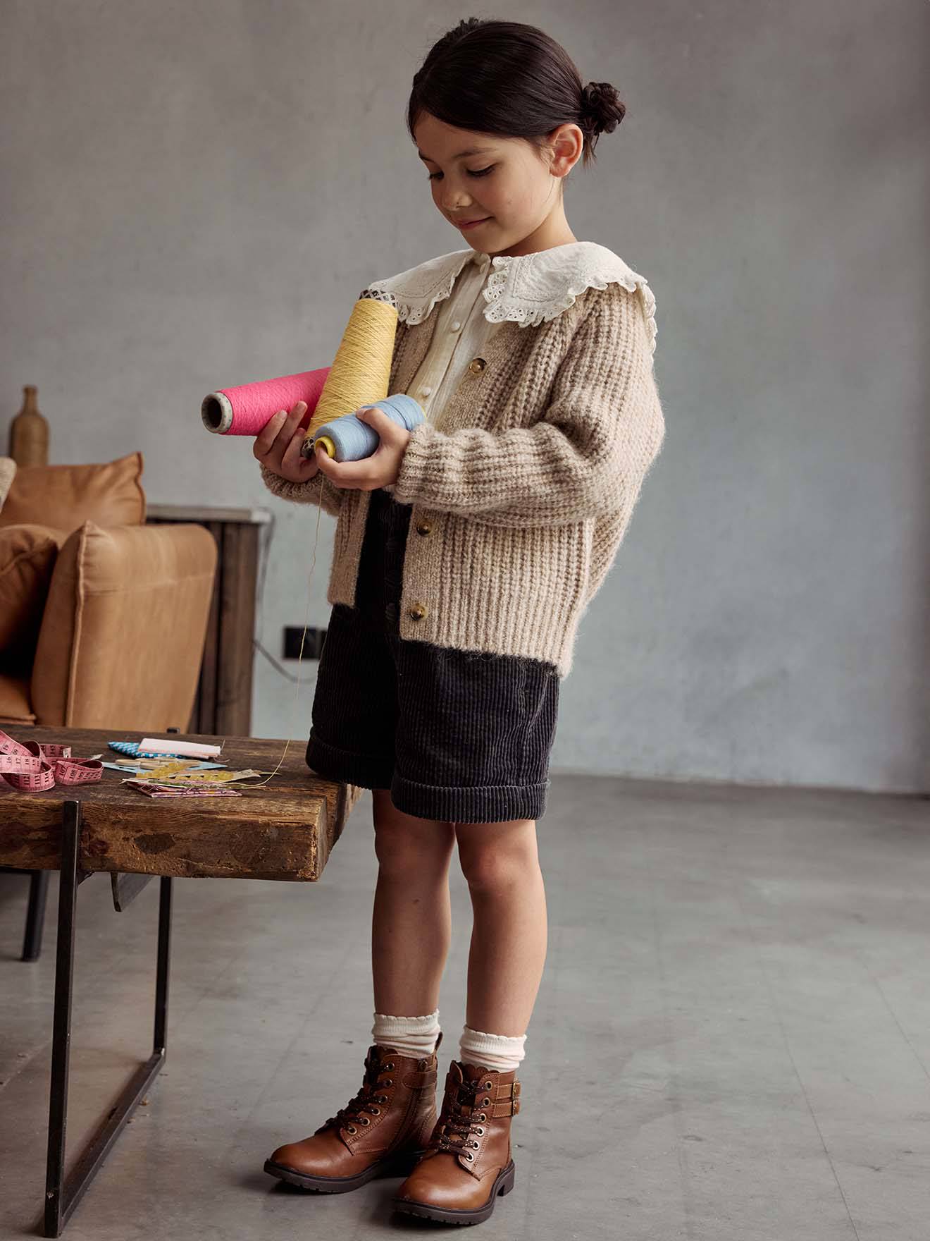 Corduroy Shorts with Elasticated Waistband anthracite