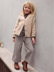 Girls-Trousers-Wide-Leg, Easy-to-Put-On, Gingham Trousers for Girls