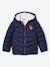 Hooded Ski Jacket, Sherpa Lining, for Boys navy blue 