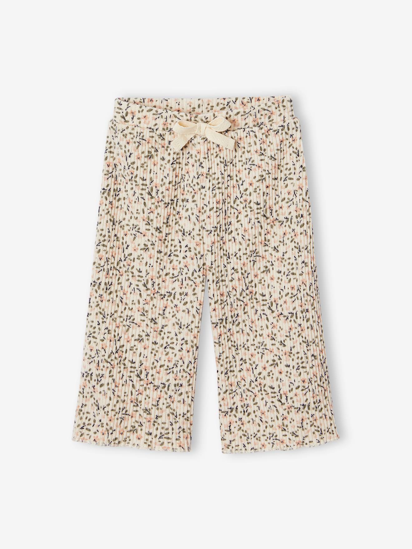 Wide Trousers with Flowers
