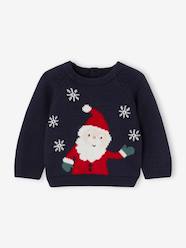 Baby-Jumpers, Cardigans & Sweaters-Jumpers-Jacquard Father Christmas Jumper for Babies