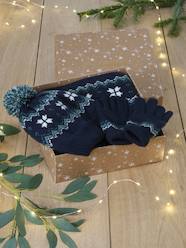 Boys-Accessories-Christmas "Snowflakes" Set with Beanie + Snood + Gloves/Mittens for Boys