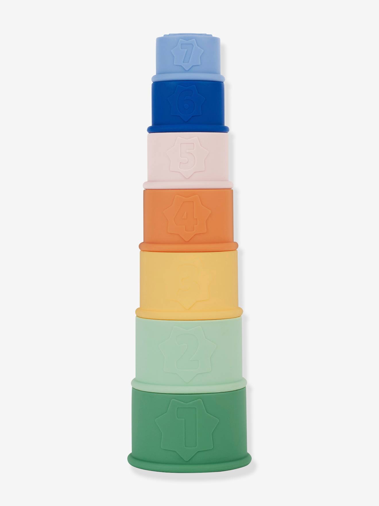 BADABULLE silicone stacking cups multicoloured