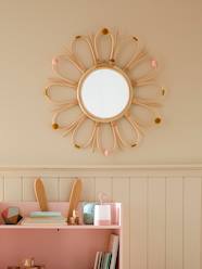 Bedding & Decor-Rattan Mirror with Pompoms