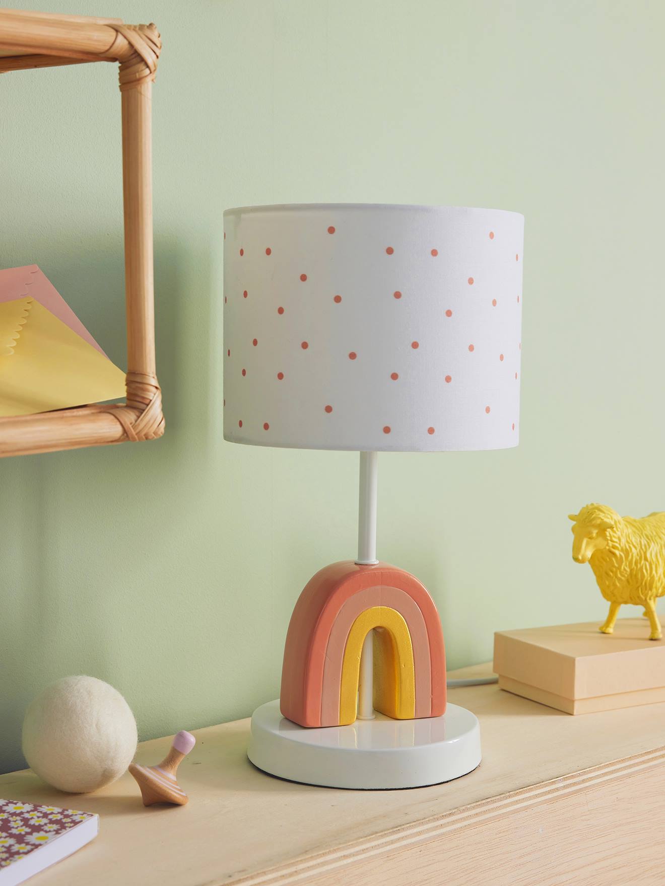 Bedside Table Lamp with Rainbow-Shaped Bow rose