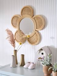 Bedding & Decor-Flower Mirror in Rattan & Cane