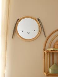 -Rabbit Mirror in Fabric & Rattan