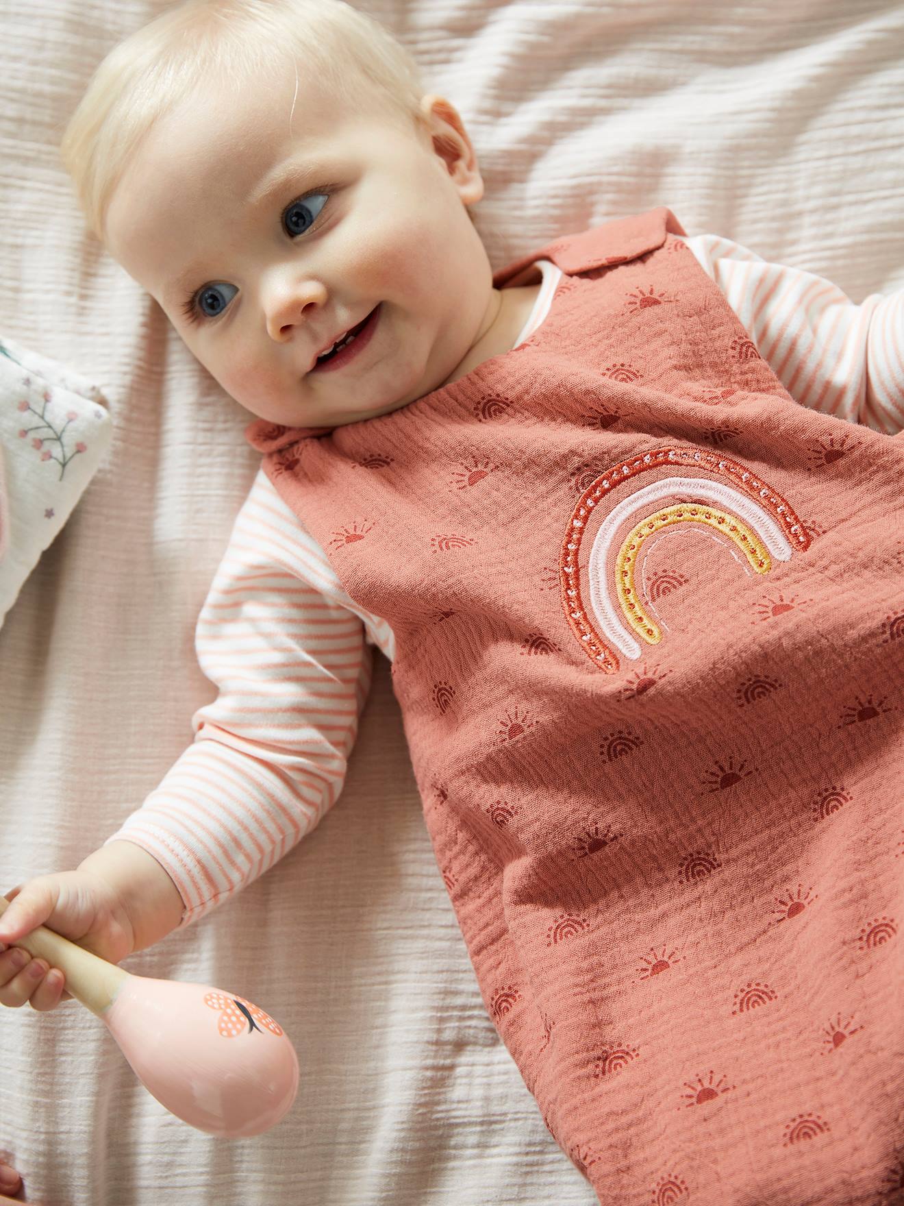 Summer Special Baby Sleep Bag in Organic Cotton Gauze medium solid with desig
