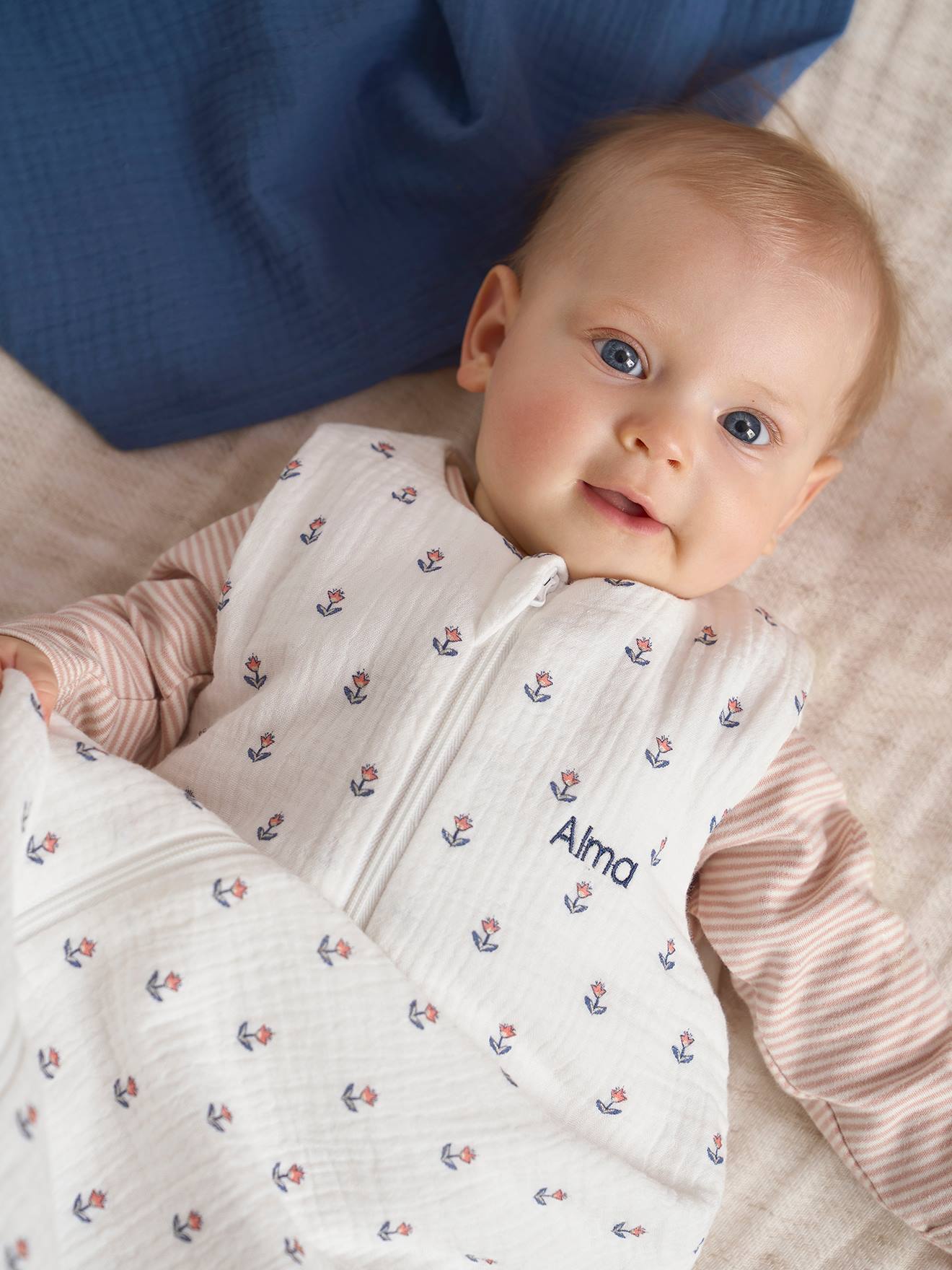 Summer Special Cotton Gauze Baby Sleeping Bag with Central Opening