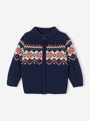 Baby-Jacquard Cardigan with Zip for Babies