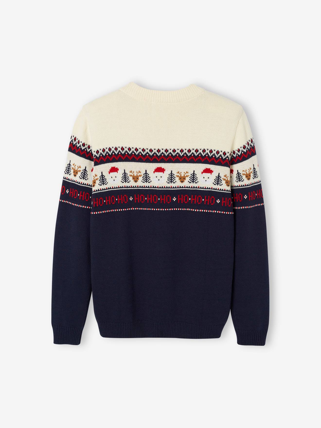 Jacquard Knit Christmas Jumper for Adults, Family Capsule Collection navy  blue