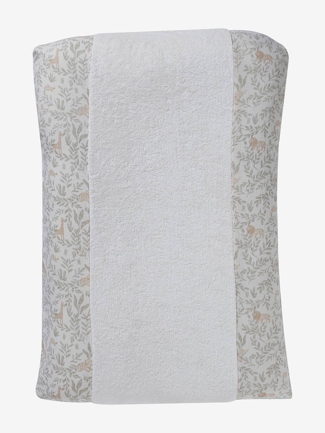 Dual Fabric Changing Mattress Cover in Cotton Gauze Towelling printed